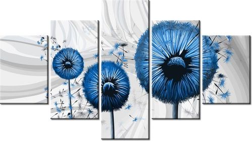 75CM 120 OBRAZ 5 ELEM NIEBIESKIE DMUCHAWCE 3 ŚCIENNY DRUK na Arena.pl