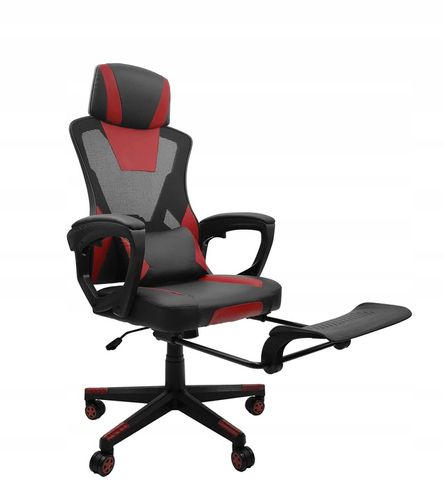 FOTEL GAMINGOWY DLA GRACZA BIUROWY KOMPUTEROWY OBROTOWY PODNÓŻEK KG100 B&R na Arena.pl