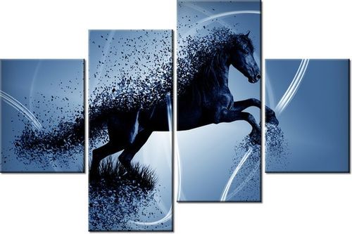 140CM 70 OBRAZ NIEBIESKI KOŃ GMENTARYZACJA JAKUB BANAŚ ŚCIENNY na Arena.pl