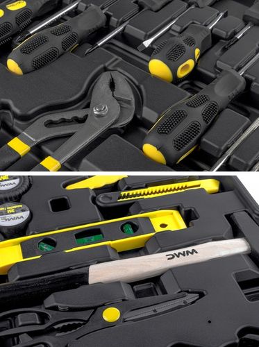 WALIZKA NARZĘDZIOWA ZESTAW NARZĘDZI 186 ELEMENTÓW BITY NASADKI MŁOTEK NÓŻ na Arena.pl