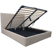 Łóżko tapicerowane Velio 140x200 wysoki zagłówek stelaż taupe