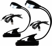 Lampka LED do pulpitu na nuty czytania 4 diody elastyczna USB baterie 2 szt.