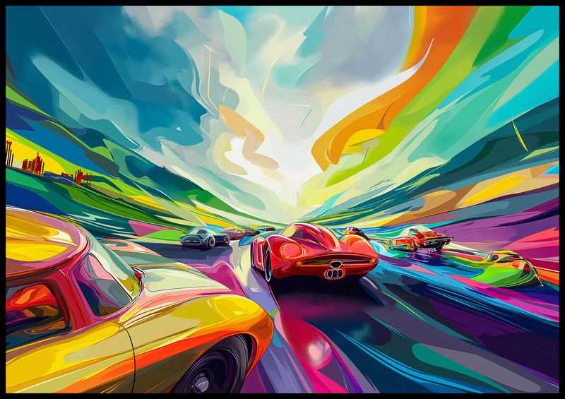 Plakat 100x70cm Wyścig Przy Barwach zdjęcie 2