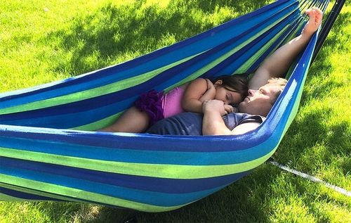 Duży Hamak Ogrodowy Dwuosobowy Pokrowiec Huśtawka Bujak Wiszący XXL + Liny na Arena.pl