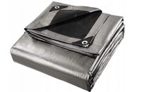 Plandeka 2x6 GRUBA Srebrno-Czarna 260g Mrozoodporna Wodoodporna UV+++