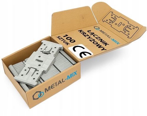 ŁĄCZNIK KRZYŻOWY DO PROFILI CD60 PŁYT GK SUFITÓW OCYNK MALOWANY 100sztuk na Arena.pl