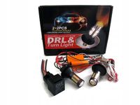 2w1 ŚWIATŁA DO JAZDY DZIENNEJ LED + KIERUNKOWSKAZ PY21W/BAU15S DRL