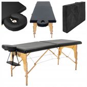 Stół Masażu Łóżko Składany Przenośny Drewniany Pianka 5cm Pokrowiec