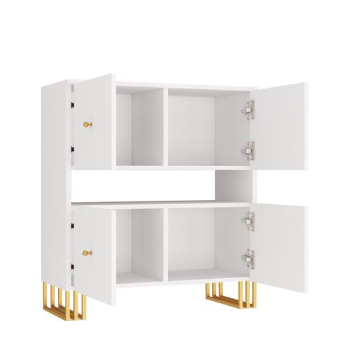 REGAŁ KOMODA KLARA 90 CM BIAŁY MAT nogi metal salon sypialnia na Arena.pl