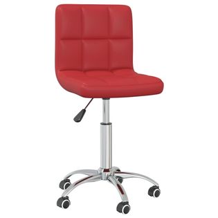 Obrotowe Krzesło Biurowe, Winna Czerwień, Sztuczna Skóra