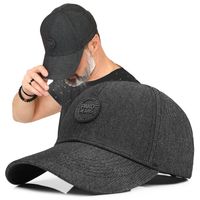 CZAPKA z Daszkiem Męska Bejsbolówka JEANSOWA Modna CZARNA Pako Jeans