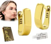 KOLCZYKI SREBRNE 925 ZŁOCONE BIGLE ANGIELSKIE KOLCZYKI SREBRNE 925 + ETUI