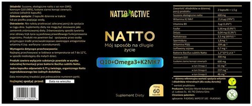 Natto Active Koenzym Q10 300Mg K2 MK7 Nattokinaza Omega 3,6,9 – 60 kapsułek na Arena.pl