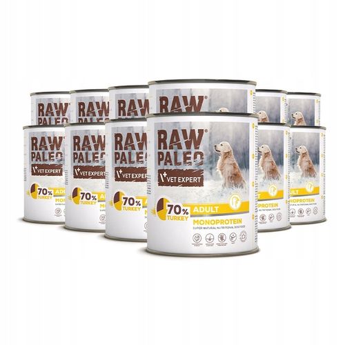 Mokra karma dla psów dorosłych indyk Raw Paleo 12 x puszka 800g na Arena.pl