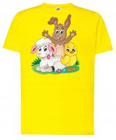 KOSZULKA DZIECIĘCA ŻÓŁTA ŚWIĄTECZNA NA WIELKANOC ZAJĄC 7-8 Lat