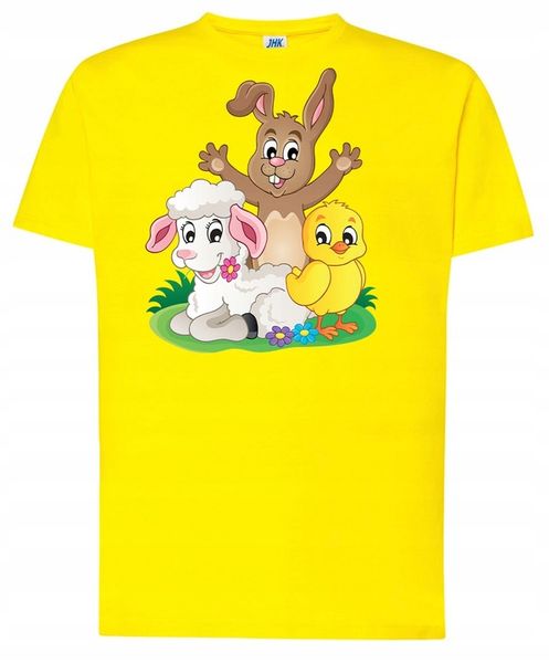 KOSZULKA DZIECIĘCA ŻÓŁTA ŚWIĄTECZNA NA WIELKANOC ZAJĄC 7-8 Lat zdjęcie 1