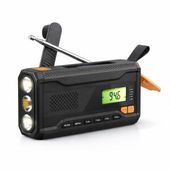RADIO NA KORBKĘ przenośne solarne DYNAMO awaryjne LATARKA Powerbank SOS