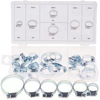 Obejmy opaski zaciskowe ślimakowe cybanty zestaw 26 szt. organizer Silver