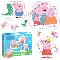 Puzzle Peppa Pig 3 In1 Rodzina Świnki 2-3-4 Elementy Dodo 200338