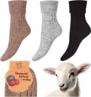 WEŁNIANE CIEPŁE SKARPETY DAMSKIE BABUNI CERBER SKARPETKI DAMSKIE GRUBE