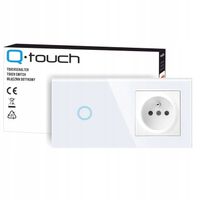 GNIAZDO GNIAZDKO SZKLANE Z BOLCEM Z WŁĄCZNIKIEM POJEDYNCZYM BIAŁE PANEL