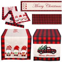 BIEŻNIK ŚWIĄTECZNY NA STÓŁ DWUSTRONNY BOŻE NARODZENIE CZERWONY OBRUS 140x35