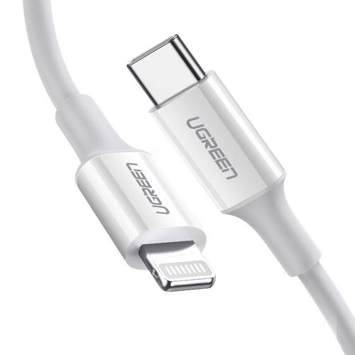 kabel usb-c do lightning ugreen us171, 3a, 0.25m (biały) na Arena.pl