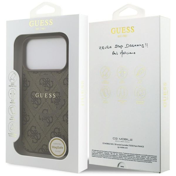 Etui Guess 4G Ring Classic Logo MagSafe do iPhone 17 Pro brązowy zdjęcie 8