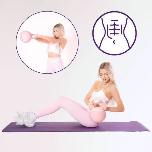 Kettlebell Odważnik Hantla Ciężar Do Ćwiczeń Fitness Różowy 8 kg DrFit na Arena.pl