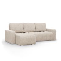 Narożnik z poduszkami, Velluto, 237x144x87 cm, beżowy | TYLETEGOTU