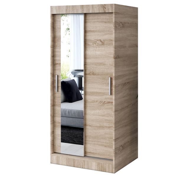 Szafa Przesuwna 90 cm SOFIA Antracyt Garderoba Listwy 2 Wnętrza zdjęcie 4