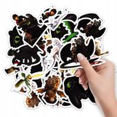 NAKLEJKI NA ZESZYT NALEPKA Z POSTACIAMI JAK WYTRESOWAĆ SMOKA WZORY 10SZT