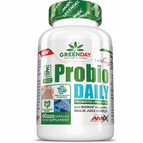 Amix Probio Daily GREEN DAY PROBIOTYK PREBIOTYK 60kaps Wsparcie jelit na Arena.pl