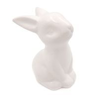 Króliczek wielkanocny królik ceramiczny biały zajączek do stroika