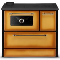 Kuchnia na drewno piec kominek koza CO deluxe z płaszczem wodnym 16kW LEWA