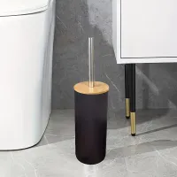 szczotka do wc łazienki metal bambus loft czarna toaletowa wolnostojąca