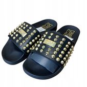 CAVALLI CLASS Czarna skóra z ćwiekami r,37