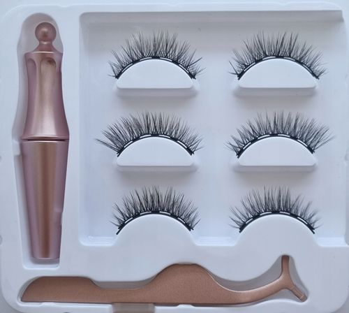 RZĘSY MAGNETYCZNE 3X DŁUGIE + PĘSETA + EYELINER A+ na Arena.pl