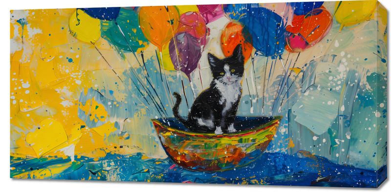 Obraz 100x50cm Kot na Łodzi zdjęcie 1