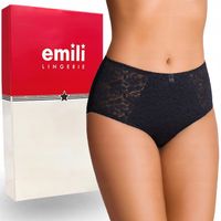 EMILI Norma Koronkowe Figi Bawełna Czarny L