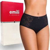 EMILI Norma Koronkowe Figi Bawełna Czarny L