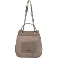 VEZZE torebka zamszowa damska worek z łańcuszkiem V500 taupe