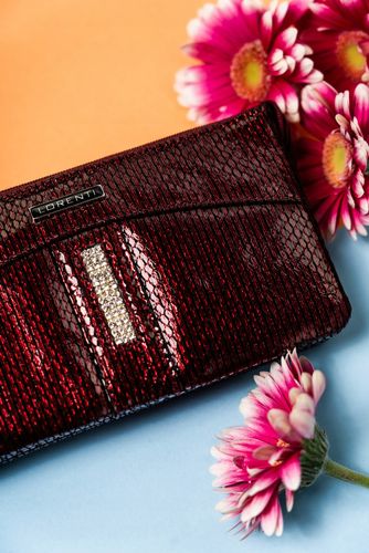 duży portfel damski na zamek z cyrkoniami - lorenti na Arena.pl