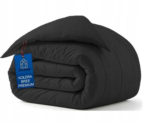 KOŁDRA CAŁOROCZNA 160x200 ANTYALERGICZNA BREE CZARNA MIĘKKA POLSKA PRODUCEN na Arena.pl