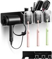 AceList Uchwyt na Suszarkę do Włosów Czarny 39 x 8 x 9 cm