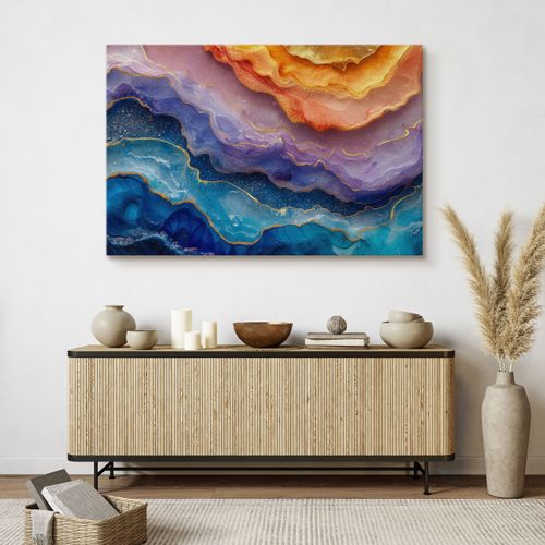 Obraz Do Salonu Kolorowy Marmur Pastele Abstrakcja Glamour 40cm x 30cm na Arena.pl