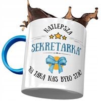 Kubek Błękitny Dla Sekretarki Najlepsza Sekretarka Z Nadrukiem Ze Zdjęciem