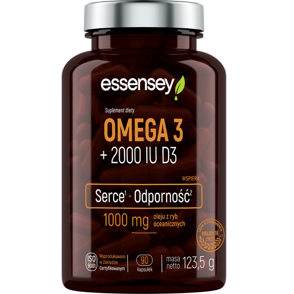 Essensey - Omega 3 + 2000 IU D3 - 90 kaps. zdjęcie 1