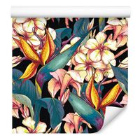 Tapeta rośliny tropikalne liście kwiat do sypialni