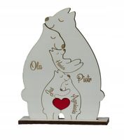 Drewniane Misie PUZZLE RODZINA Dzieci Miś Dzień Dziecka Mamy Urodziny